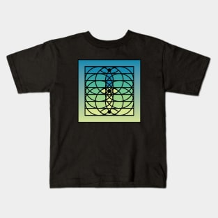 Doc Labs - Third Eye / Awakening (Geometric Art / Meditation / Yoga) - Version 2 - (Blue/Green) Kids T-Shirt